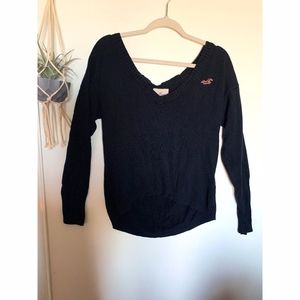 hollister navy blue v neck sweater